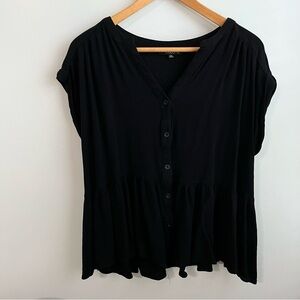 Cap Sleeve Black Top
